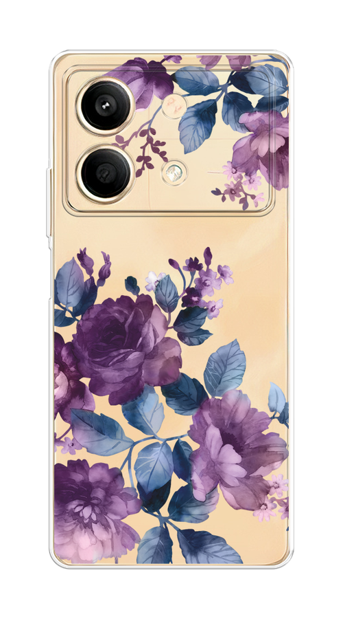 

Чехол на Poco X6 Neo "Purple Blossoms", Синий;фиолетовый, 321950-1