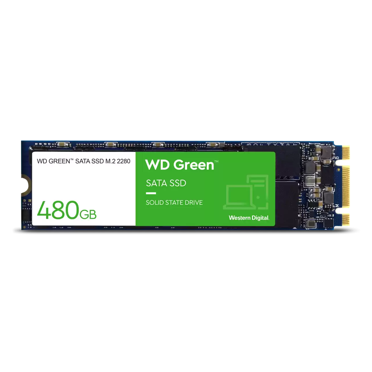 SSD накопитель WD Green M.2 2280 480 ГБ (WDS480G3G0B)