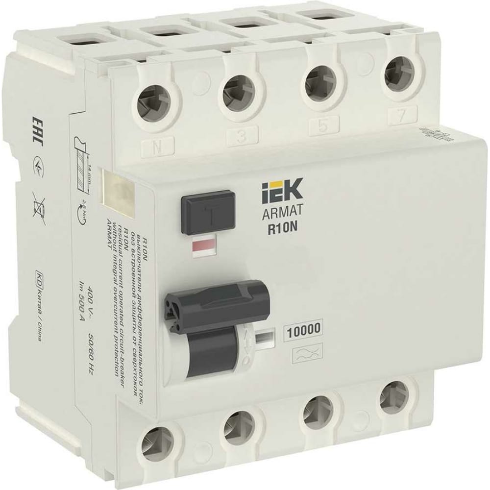 

IEK ARMAT ВДТ R10N 4P 80А 100мА тип A-S AR-R10N-4-080AS100