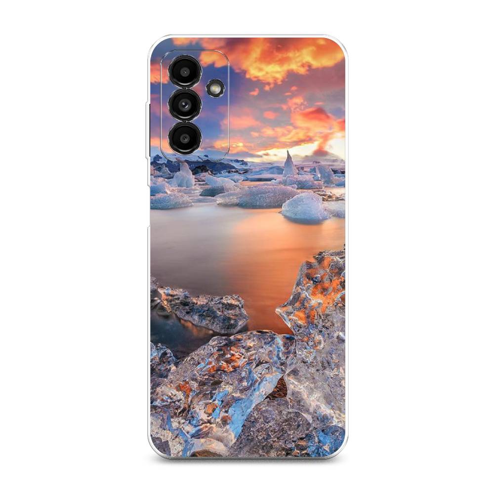 

Чехол на Samsung Galaxy A04s "Ледники", Синий;оранжевый, 2106450-2