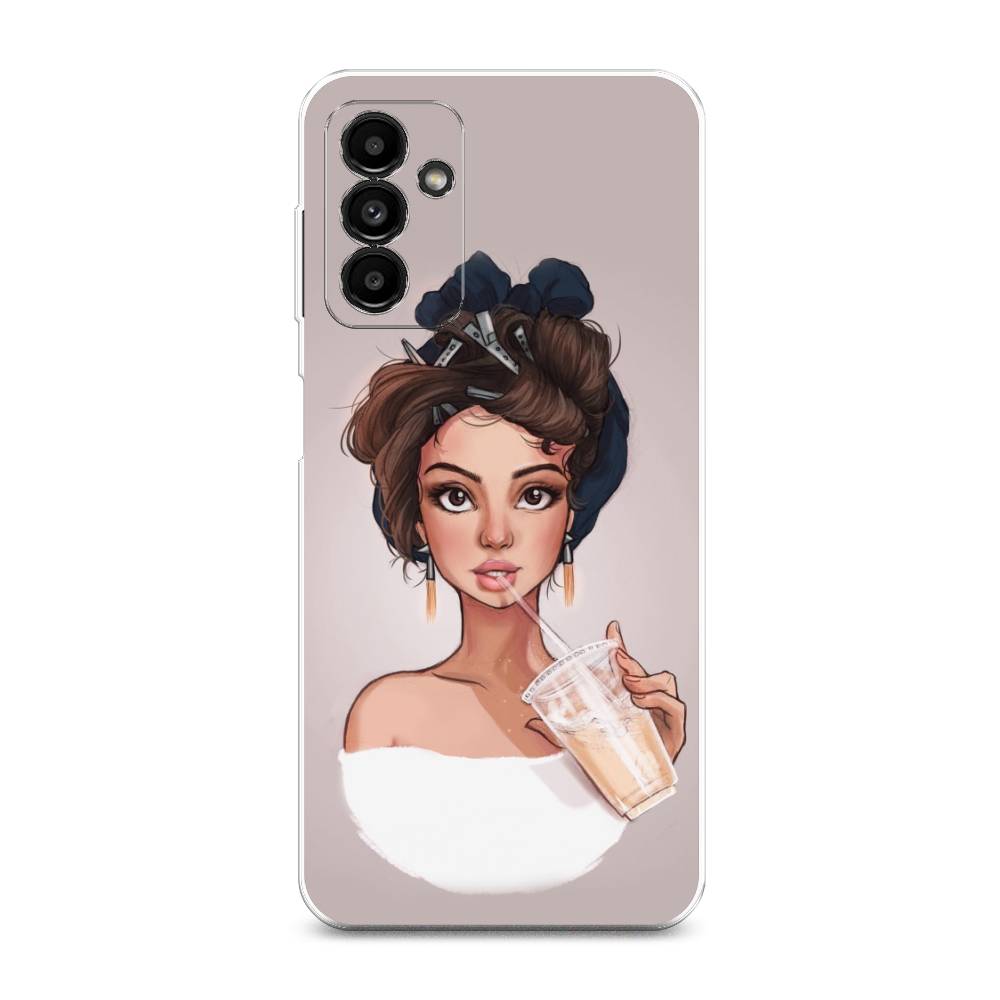 

Чехол на Samsung Galaxy A04s "Девушка с фраппе", Серый, 2106450-6