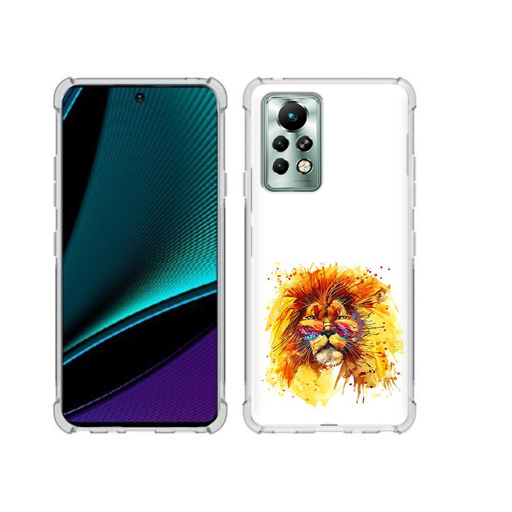 

Чехол MyPads Tocco для Infinix Note 11 Pro лев в очках, Прозрачный, Tocco