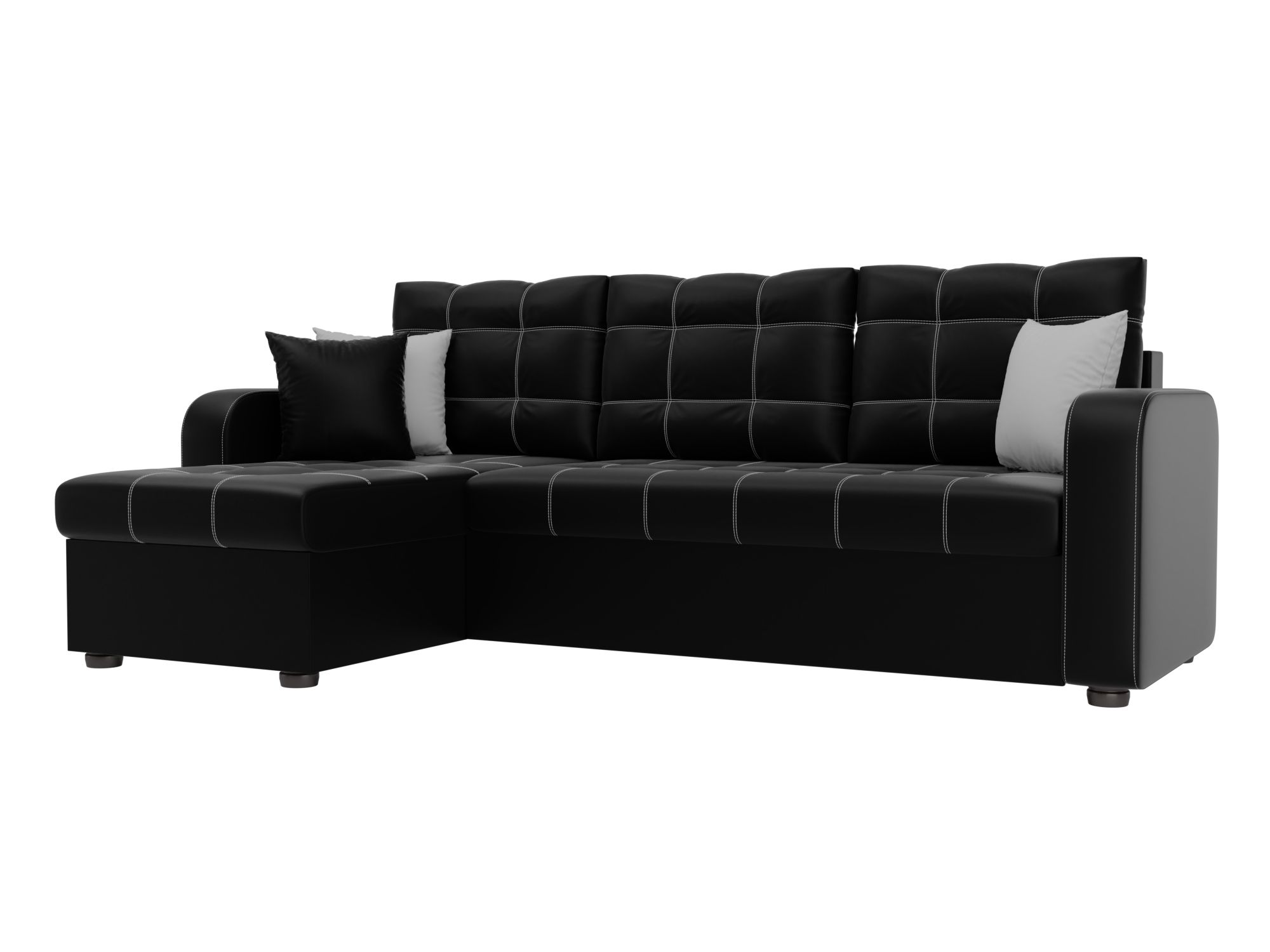 

Угловой диван Ливерпуль левый экокожа черный, Угловой диван Ливерпуль левый угол