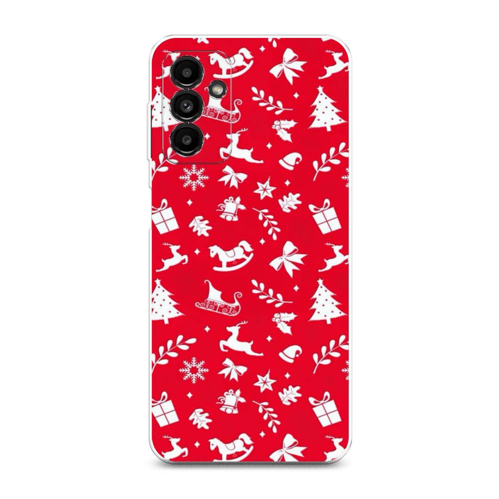 

Чехол на Samsung Galaxy A04s/A13 5G "Красный новогодний фон", Красный;белый, 2106450-5