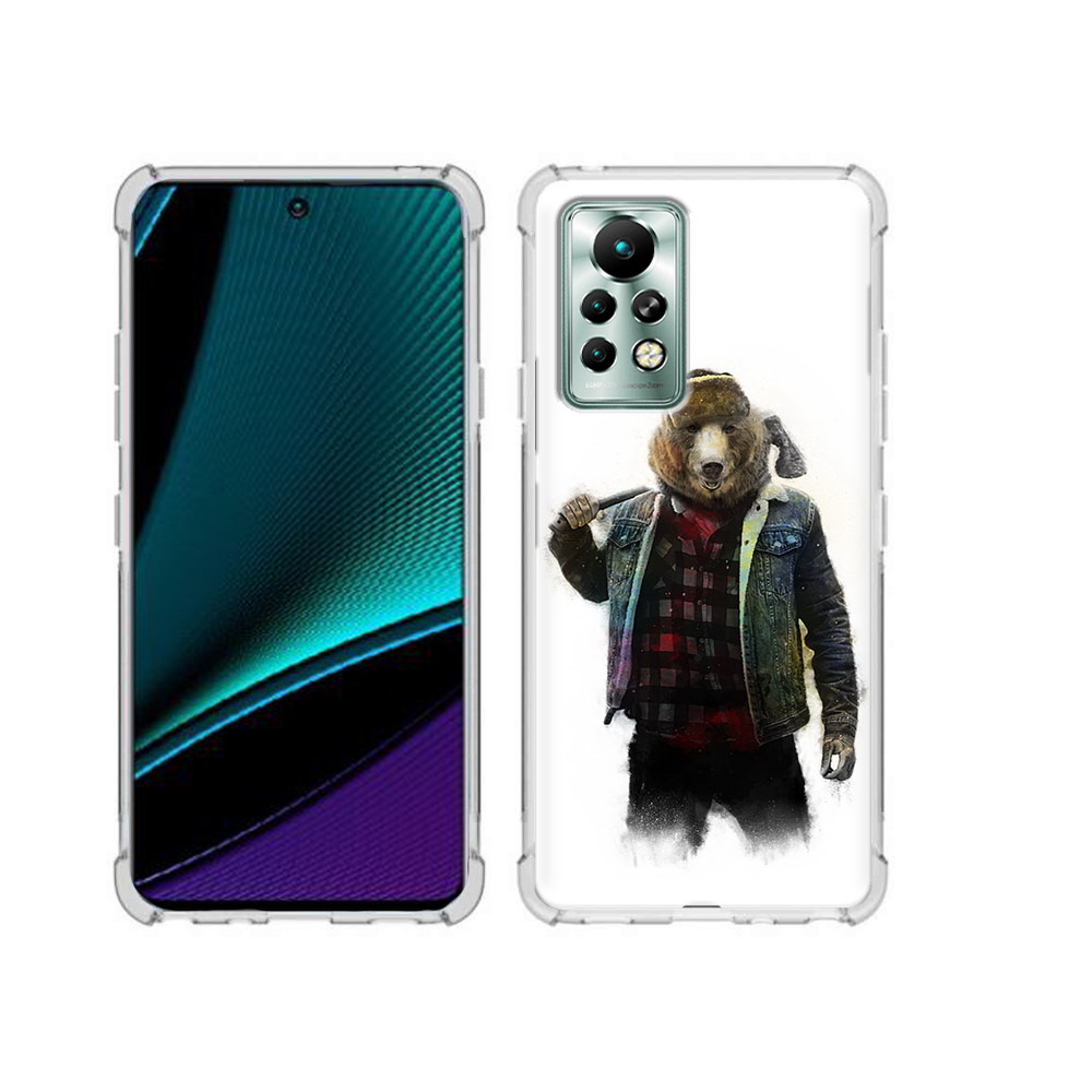 

Чехол MyPads Tocco для Infinix Note 11 Pro медведь с топором, Прозрачный, Tocco