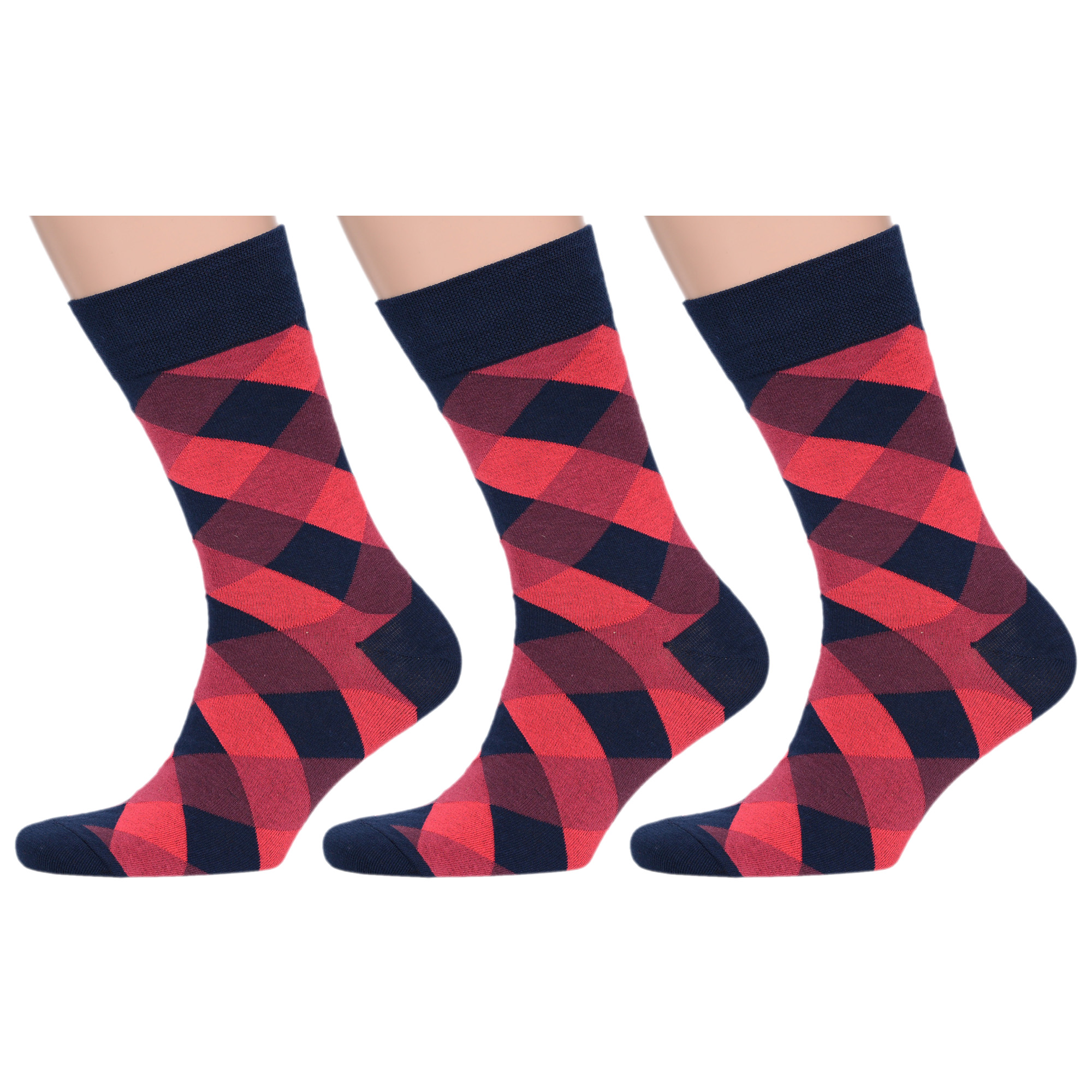 

Комплект носков мужских MoscowSocksClub msk3-М34 разноцветных 29, Синий;красный, msk3-М34