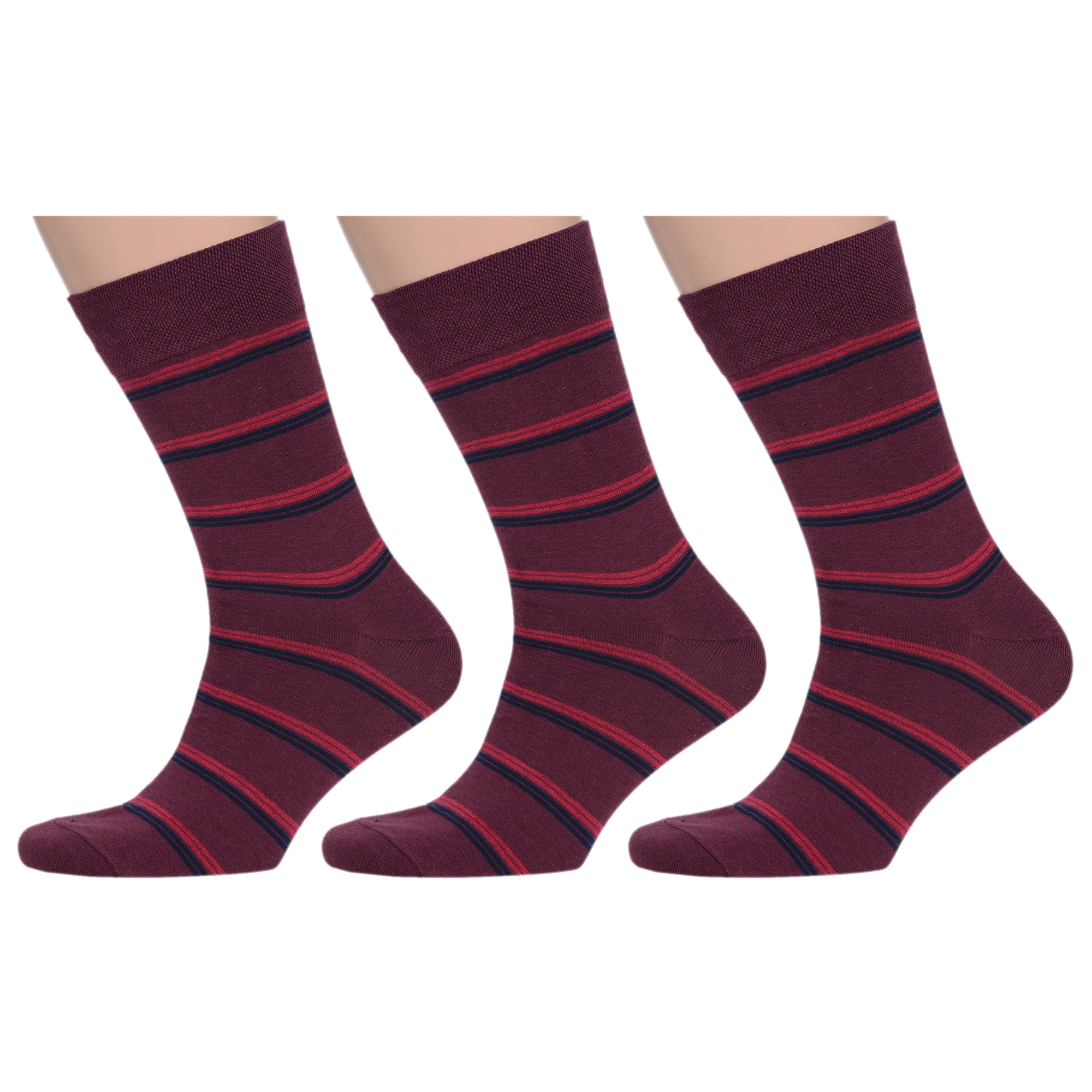 

Комплект носков мужских MoscowSocksClub msk3-М34 бордовых 27, Бордовый, msk3-М34