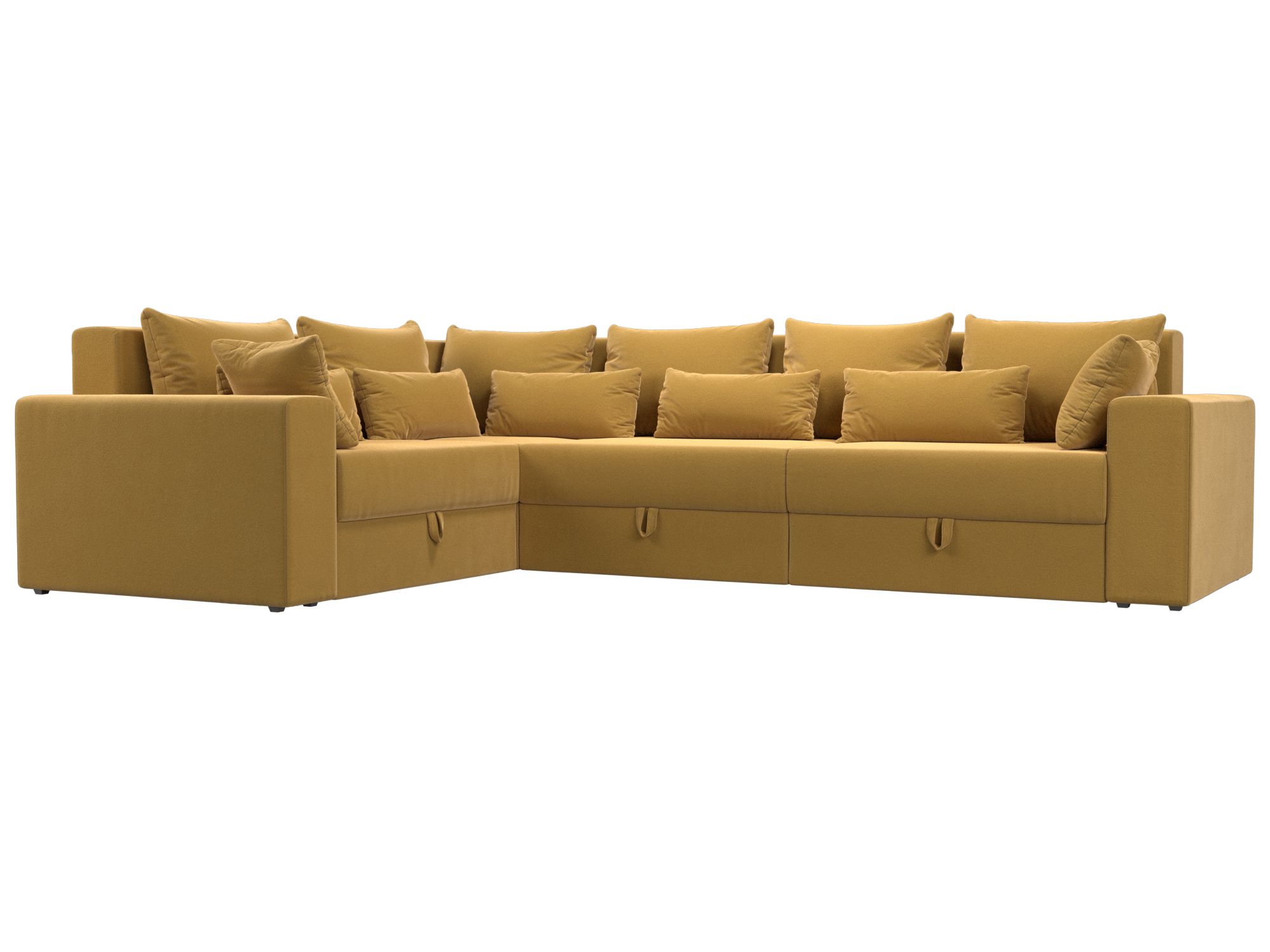 

Угловой диван Майами Long левый микровельвет желтый, Угловой диван Майами Long левый угол