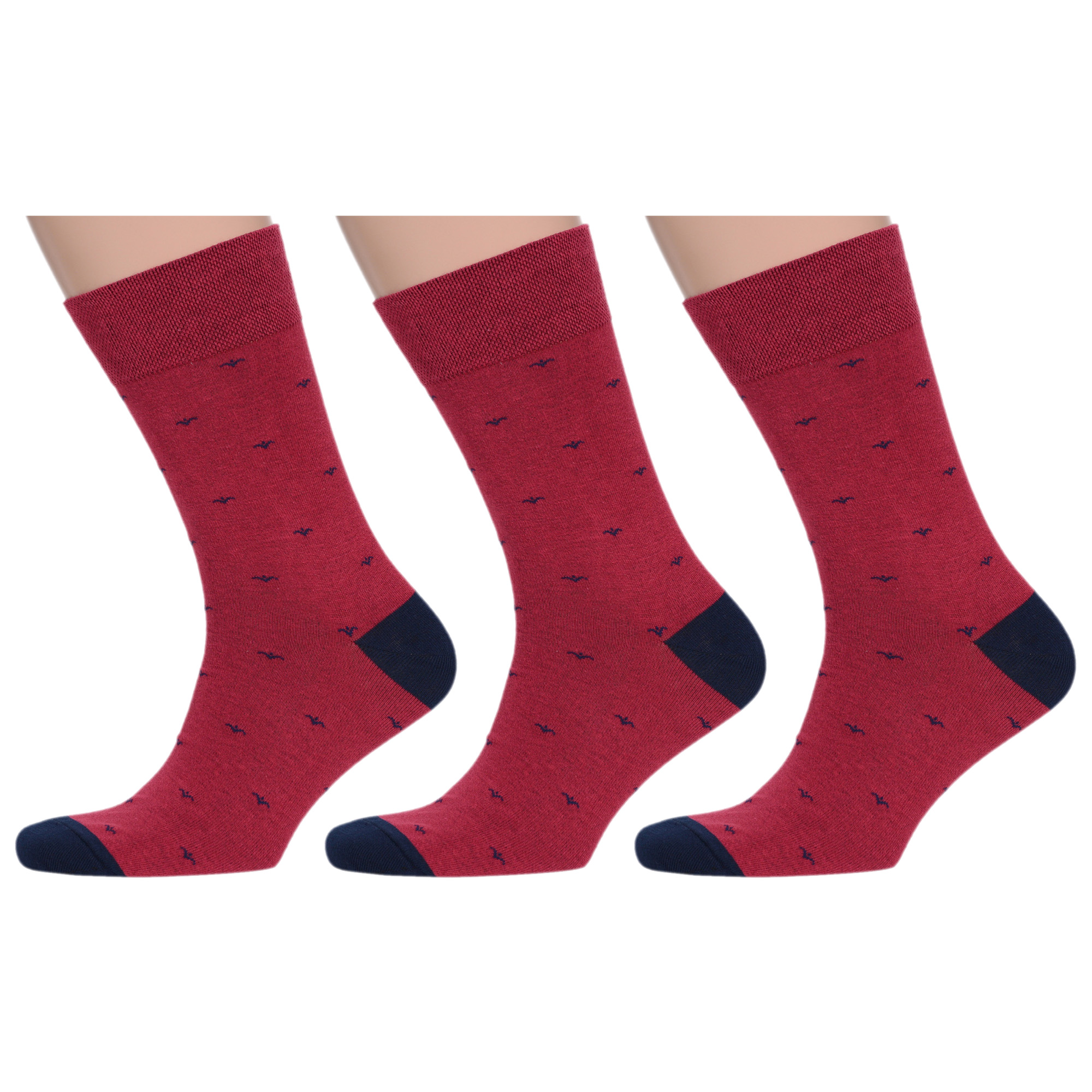 фото Комплект носков мужских moscowsocksclub msk3-м34 бордовых 27