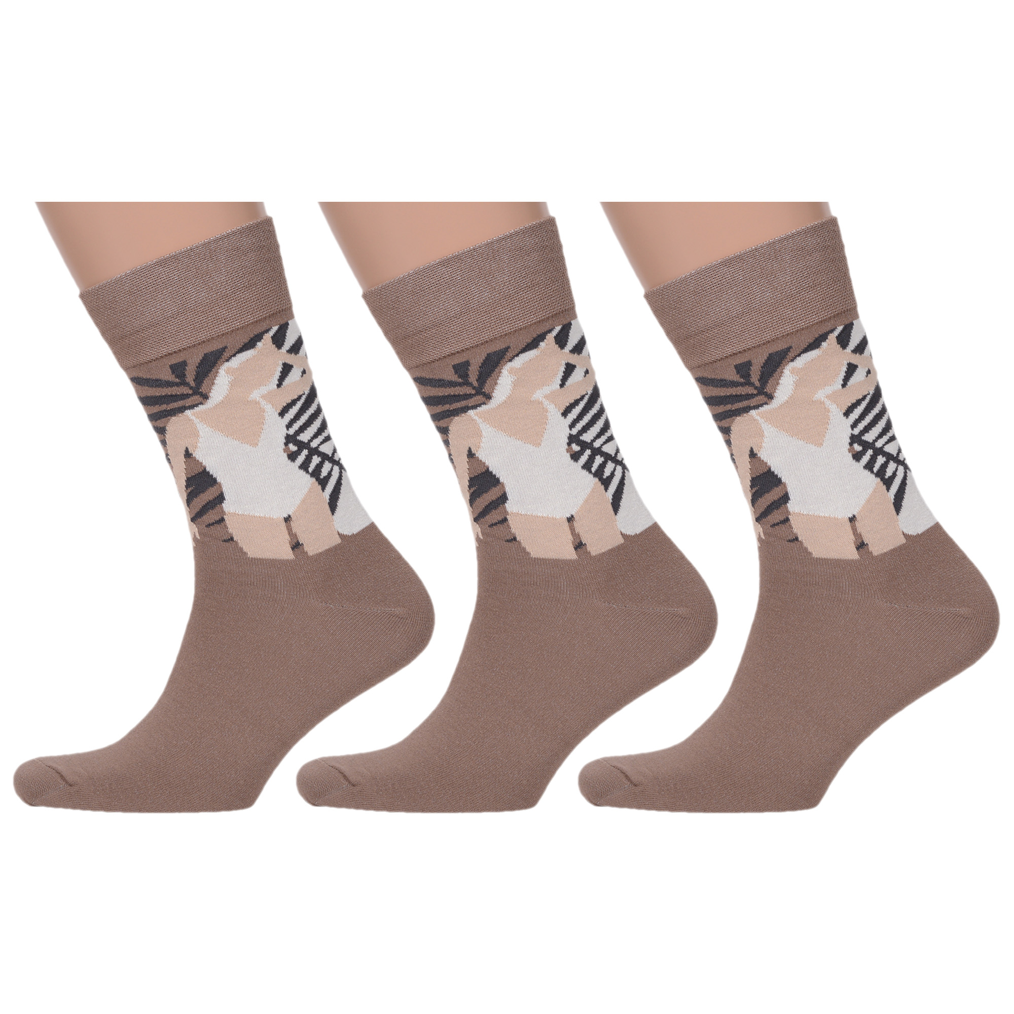 

Комплект носков мужских MoscowSocksClub msk3-М35 коричневых 25, Коричневый, msk3-М35