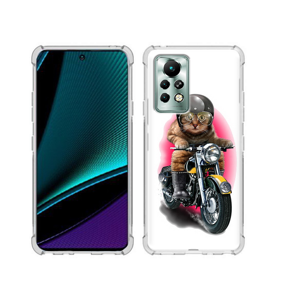

Чехол MyPads Tocco для Infinix Note 11 Pro мото-кот, Прозрачный, Tocco
