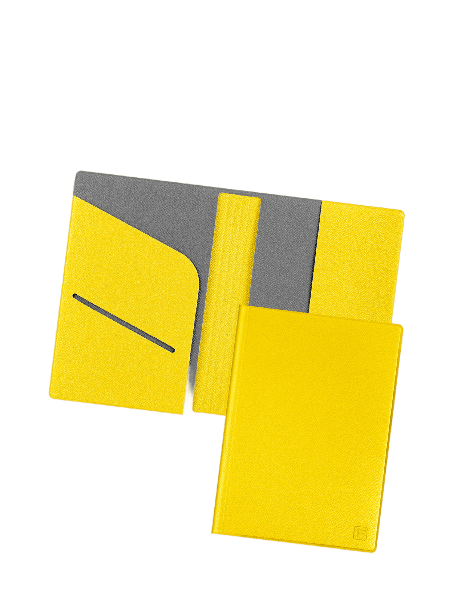 Обложка для паспорта унисекс Flexpocket KOP-01B желто-серая