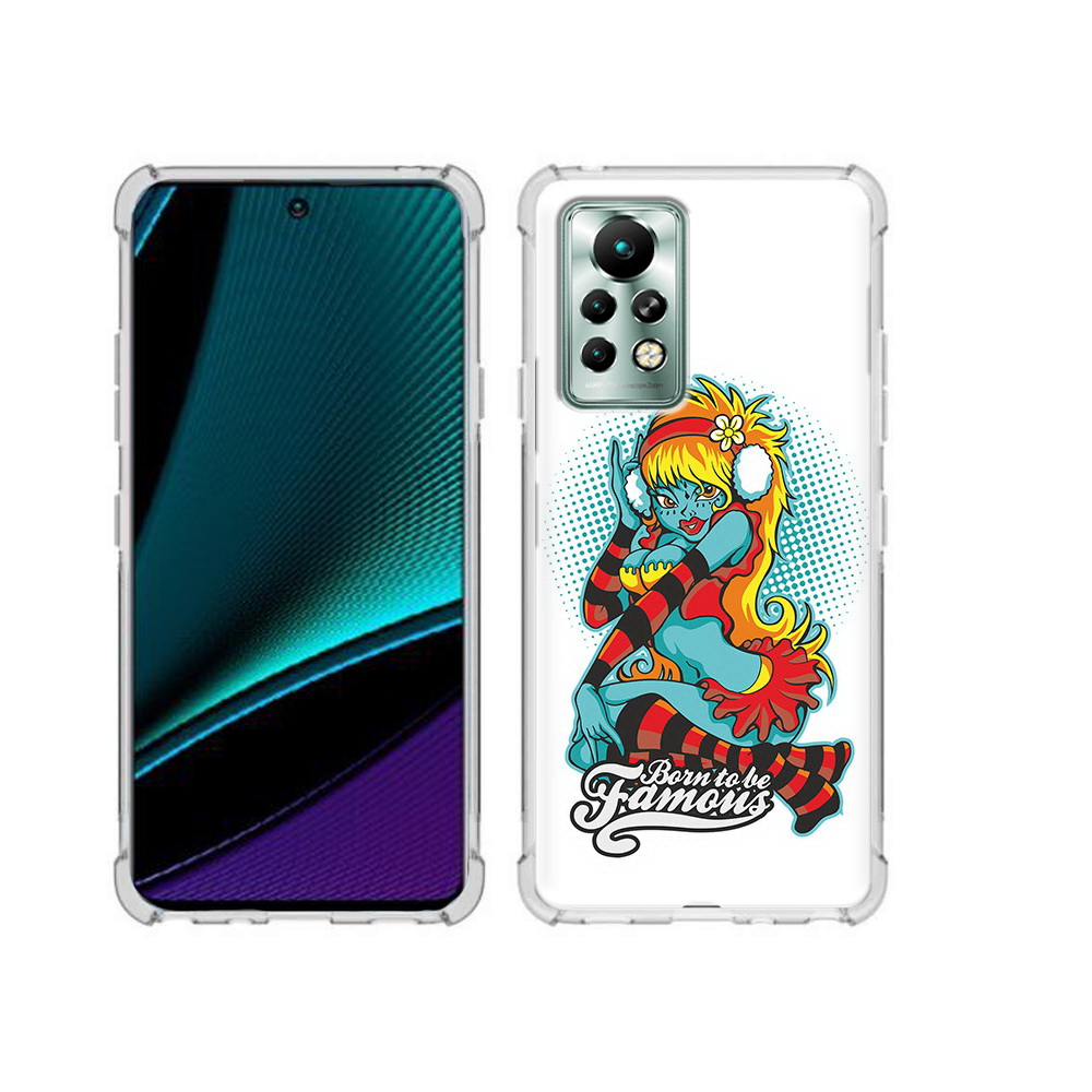 

Чехол MyPads Tocco для Infinix Note 11 Pro нарисованная девушка в наушниках, Прозрачный, Tocco