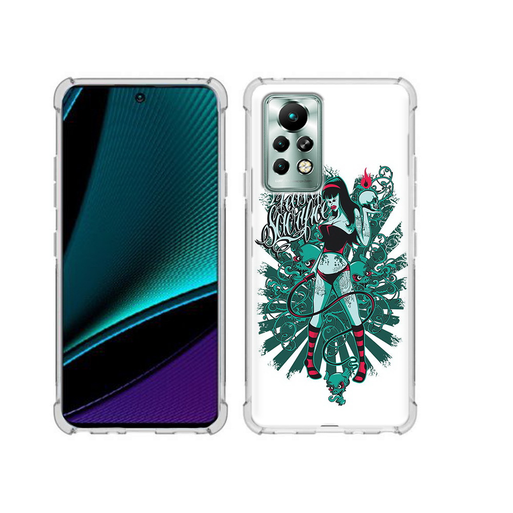 

Чехол MyPads Tocco для Infinix Note 11 Pro нарисованная девушка в татуировках, Прозрачный, Tocco