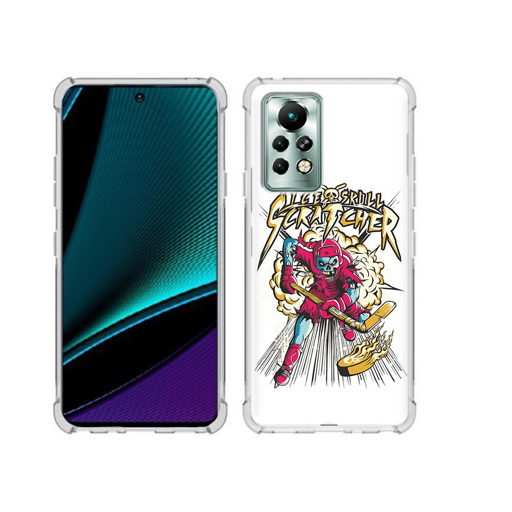 

Чехол MyPads Tocco для Infinix Note 11 Pro нарисованный скелет хоккеист, Прозрачный, Tocco