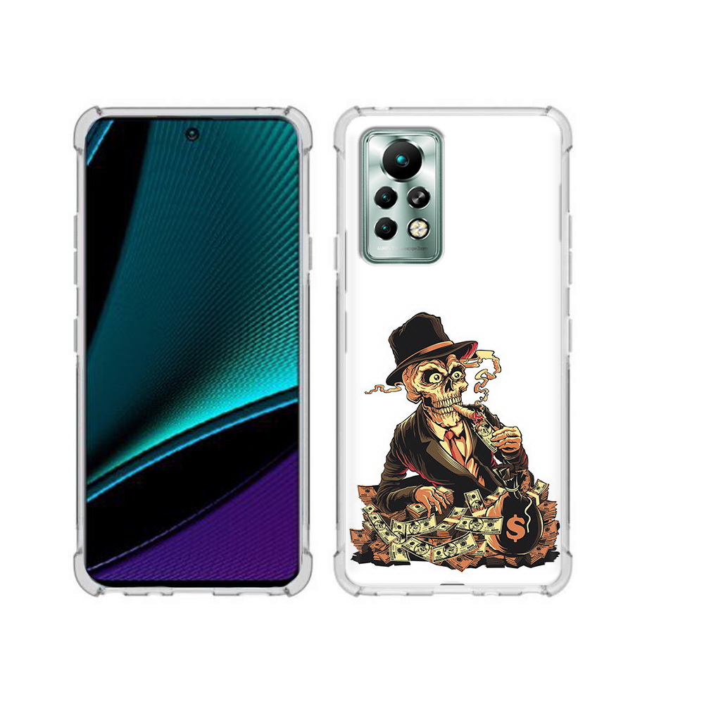 

Чехол MyPads Tocco для Infinix Note 11 Pro нарисованный череп с сигаретой, Прозрачный, Tocco
