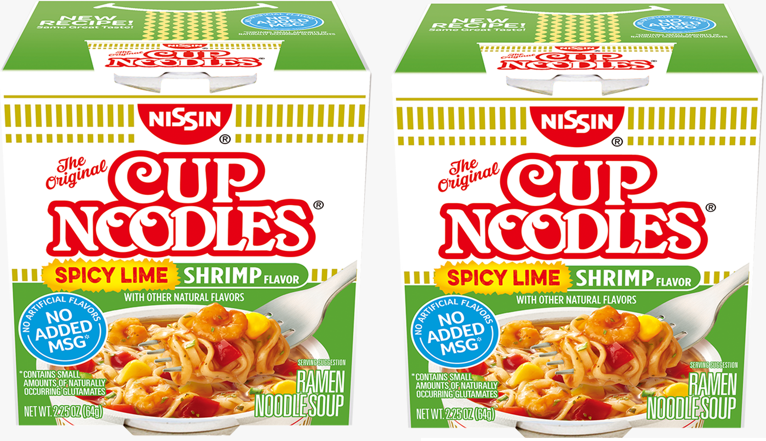 Лапша Nissin Cup Noodles Spicy Lime Shrimps Спайси Лайм Креветка, 64г по 2 шт