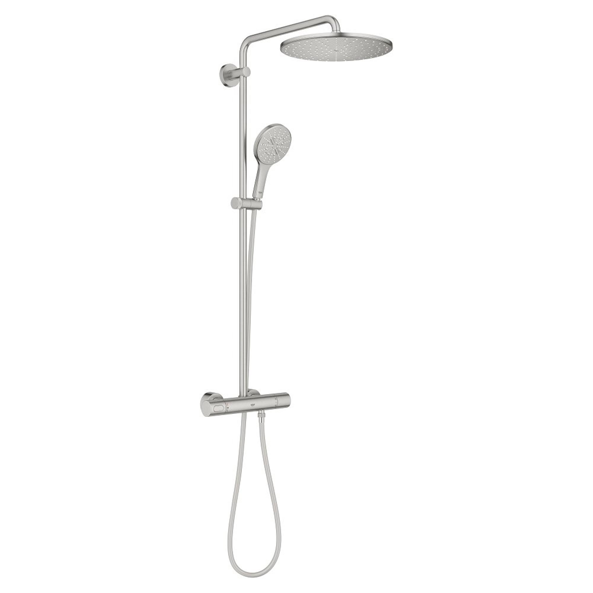 

Душевая система GROHE Rainshower SmartActive 310 с термостатом, суперсталь (26836DC0), Серебристый