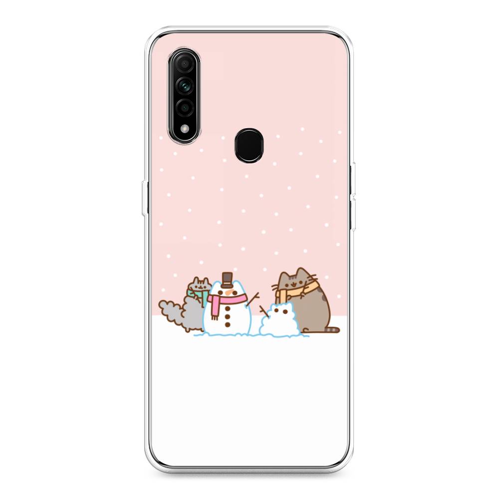 

Чехол для Oppo A31 "Котики в снегу", Розовый;белый;серый, 252250-5