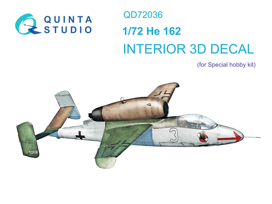 

QD72036 3D Декаль интерьера кабины He 162 Special Hobby, Цветной