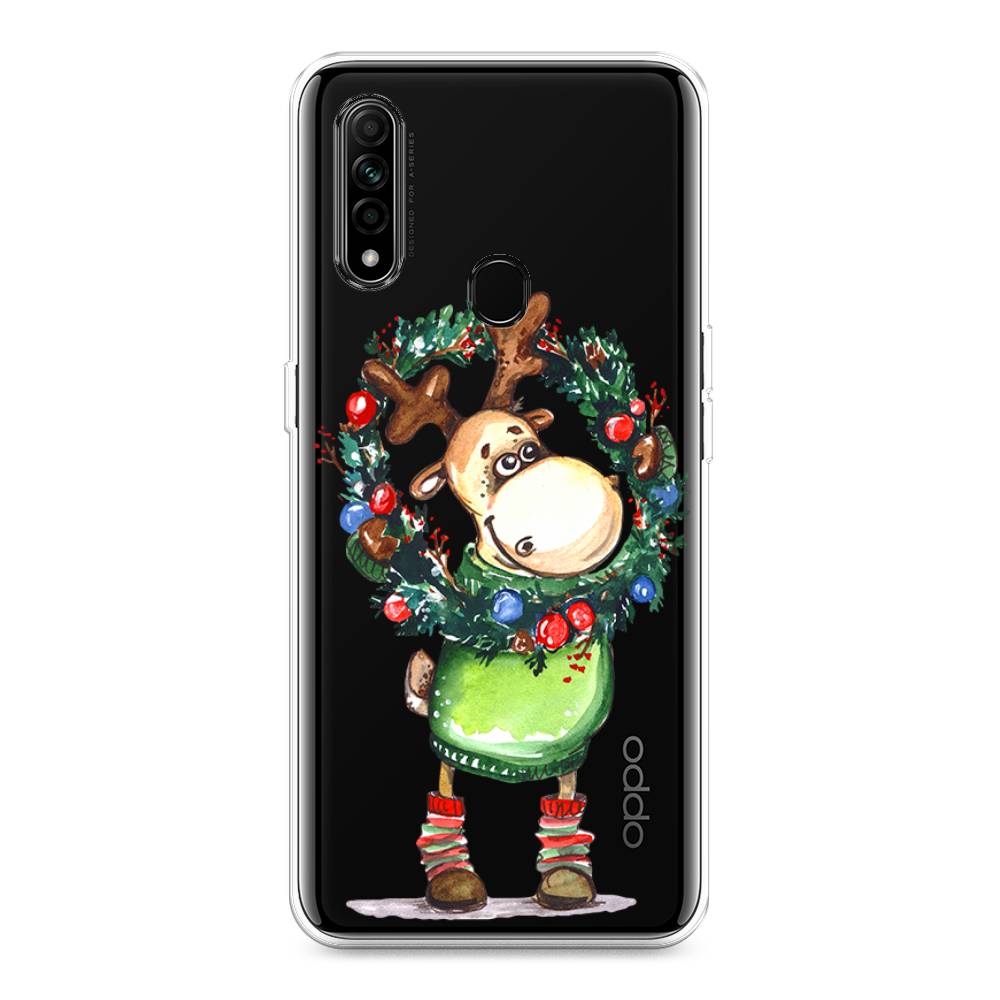 

Чехол для Oppo A31 "Олень с новогодним венком", 252250-4