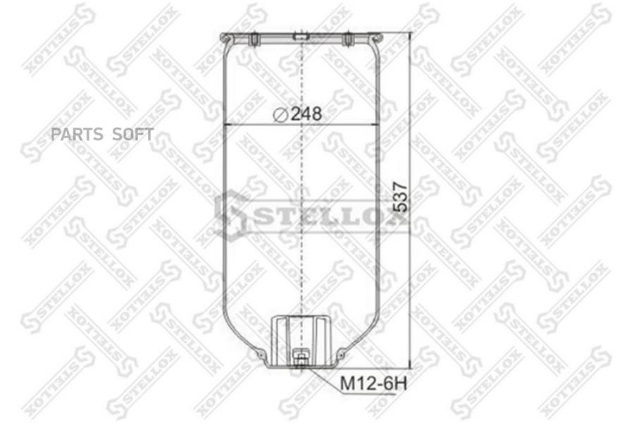 

Пневмоподушка без стак. !2 отв.шп.M10. 1отв-шт.M22 Н 1xM22 Schmitz,Weweler