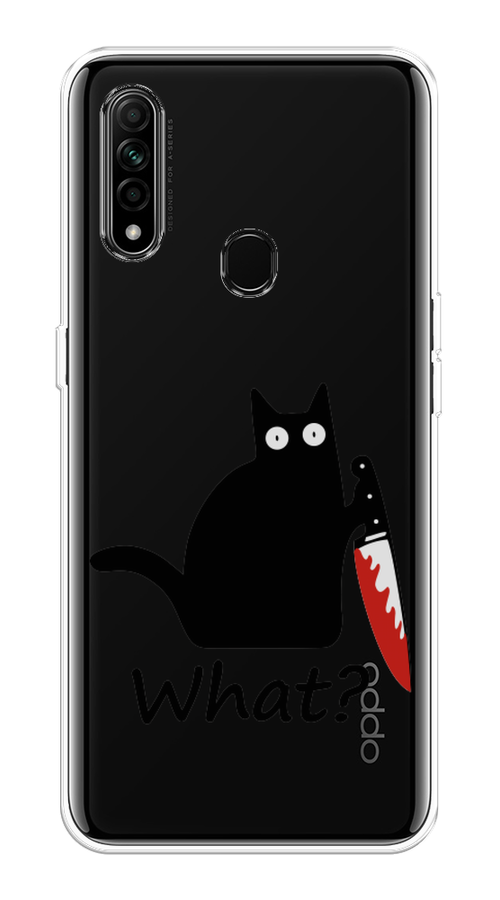

Чехол на Oppo A31 "Котик с ножом", Черный;красный, 252250-6