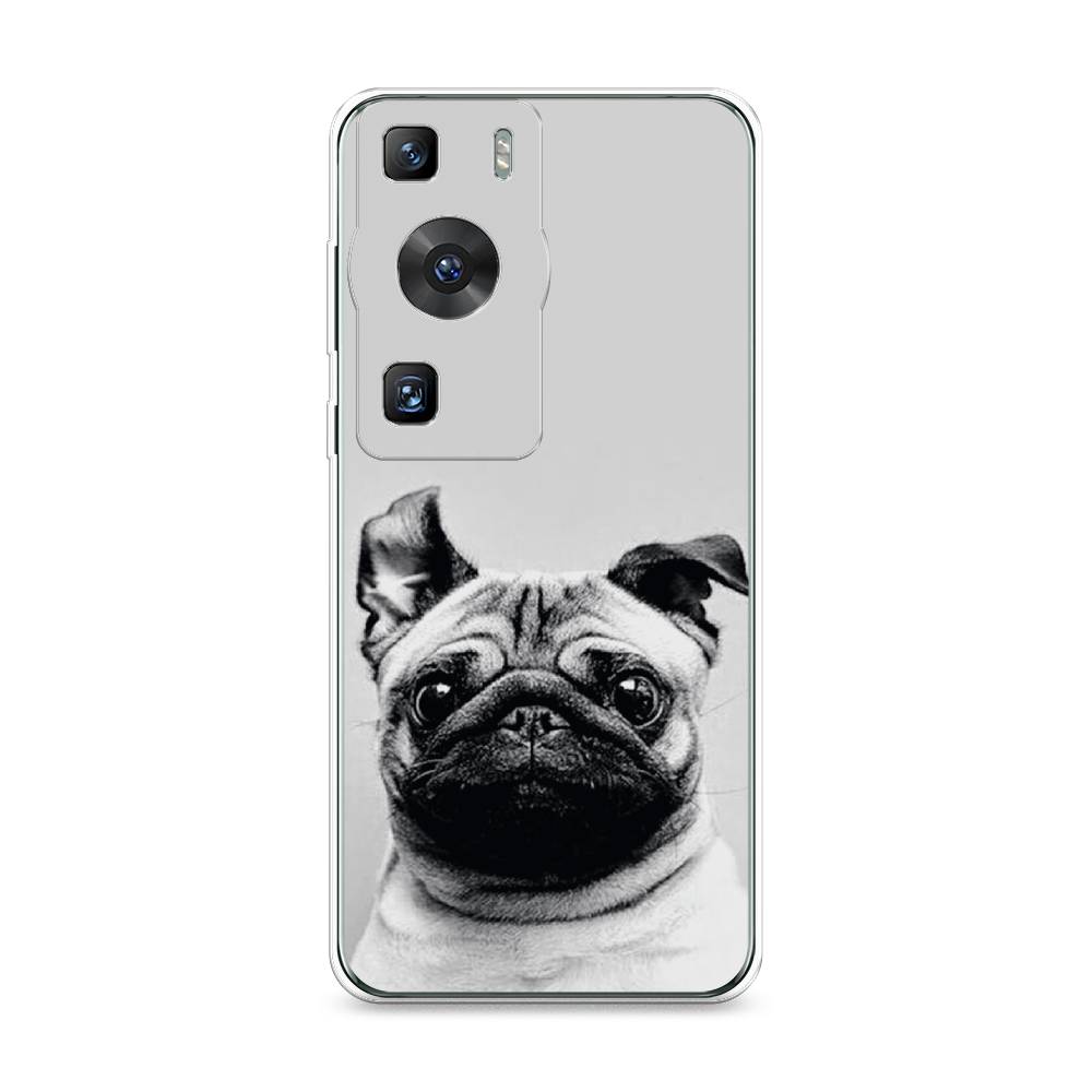

Силиконовый чехол "Ушастый мопс" на Huawei P60, Прозрачный;черный;серый
