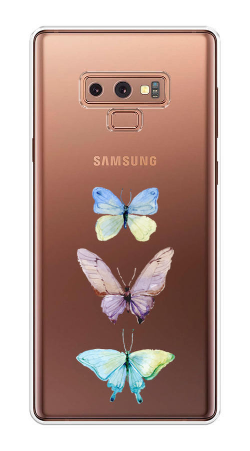 

Чехол на Samsung Galaxy Note 9 "Акварельные бабочки", Бирюзовый;розовый, 26350-1