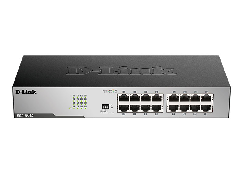 

Коммутатор D-Link DGS-1016D/I2A черный, DGS-1016D/I2A