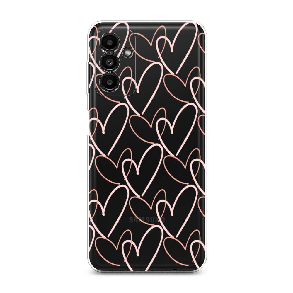 

Чехол на Samsung Galaxy A04s "Узор из сердечек", Розовый;бежевый, 2106450-6