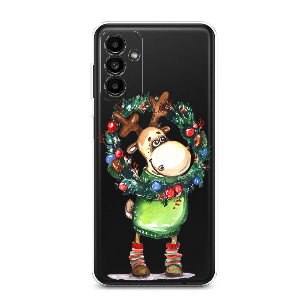 

Чехол на Samsung Galaxy A04s "Олень с новогодним венком", 2106450-4