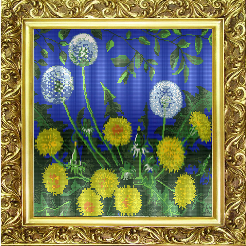 

Схемы для вышивания бисером Одуванчики 9616, 40x40 см от Конёк