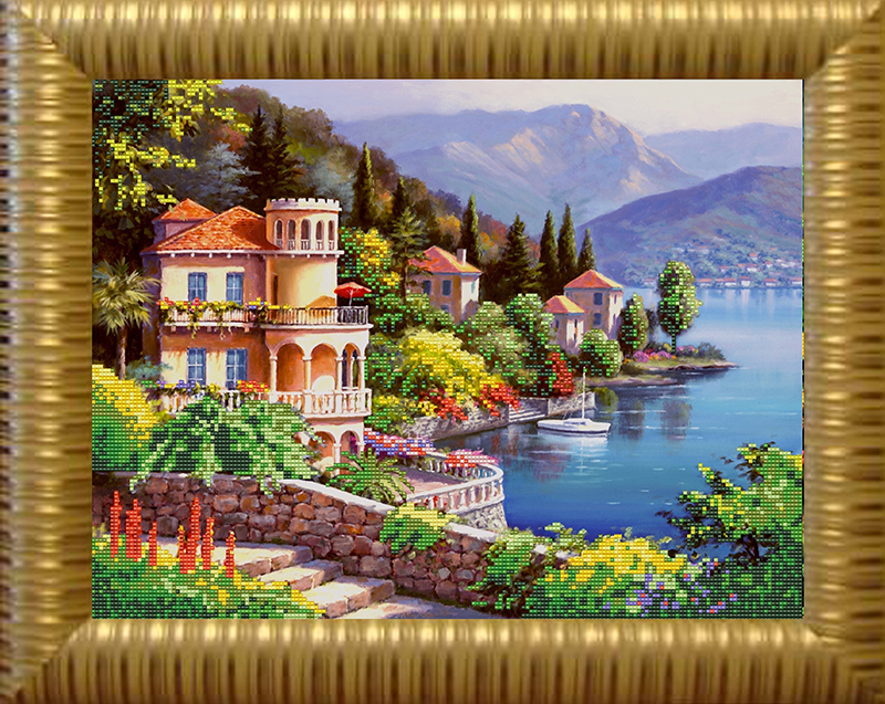 

Схемы для вышивания бисером Вилла 9619, 29x39 см от Конёк