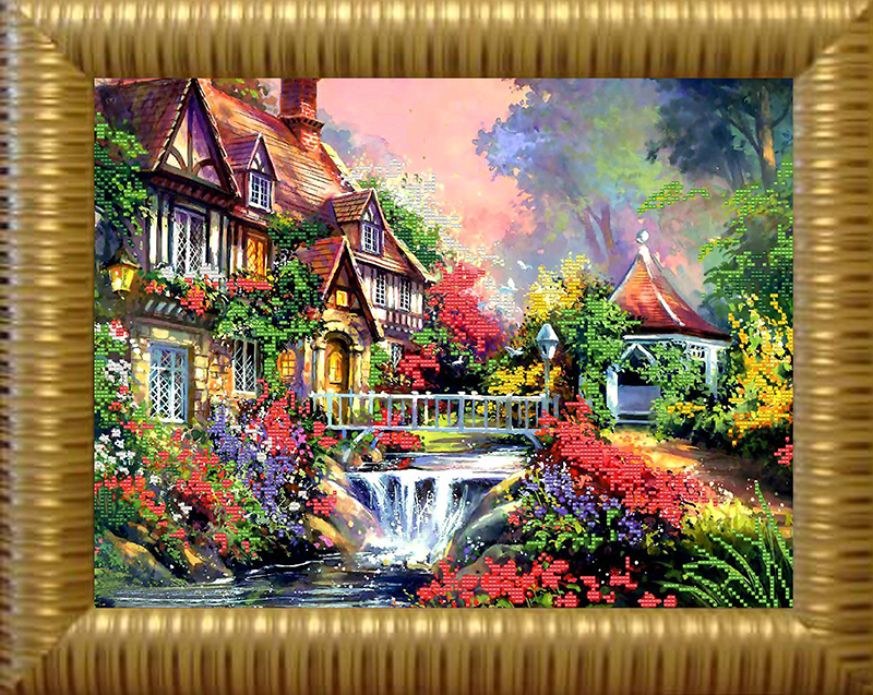 

Схемы для вышивания бисером Дом 9620, 29x39 см от Конёк