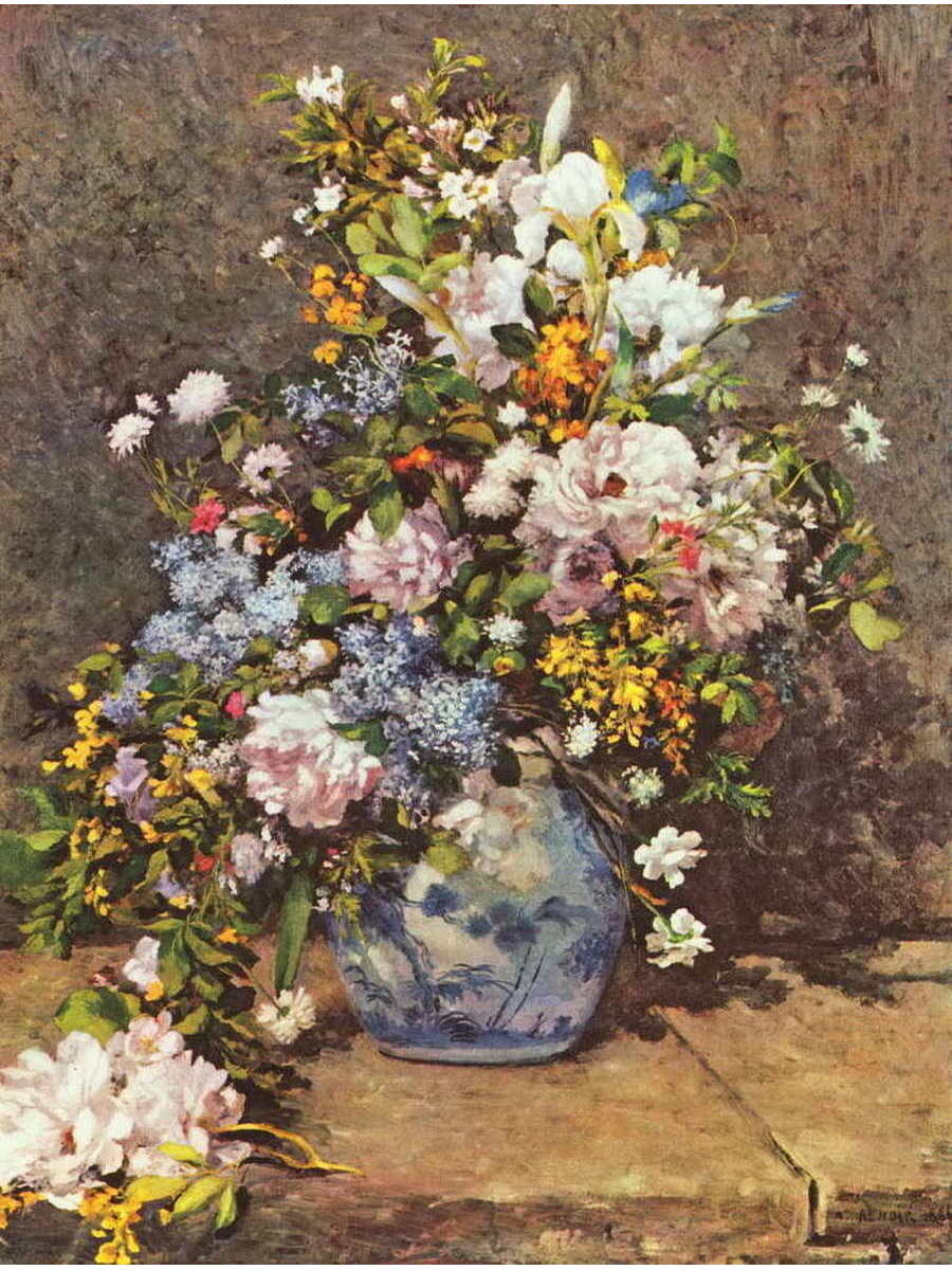 фото Постер drabs a3 ренуар, пьер огюст, натюрморт с большой цветочной вазой