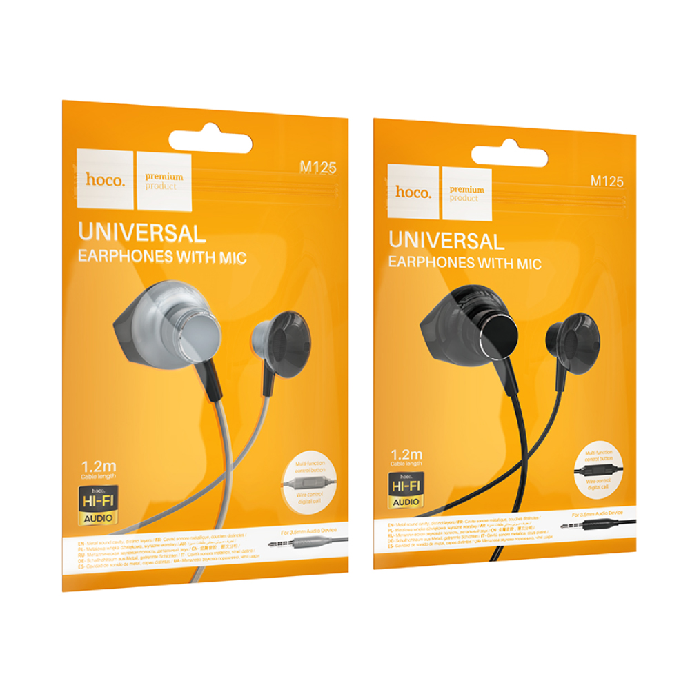 

Проводные наушники Hoco M125 Metal Gray, M125