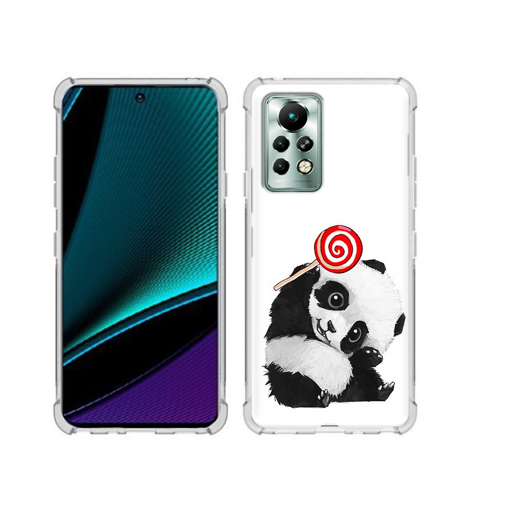 

Чехол MyPads Tocco для Infinix Note 11 Pro панда с леденцом, Прозрачный, Tocco