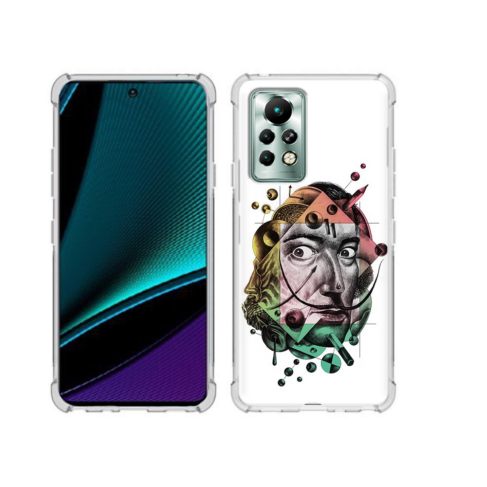 Чехол MyPads Tocco для Infinix Note 11 Pro разноцветное лицо абстракция