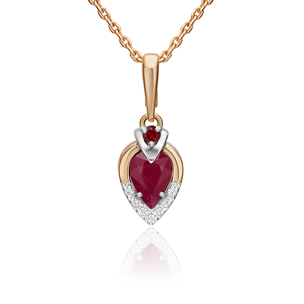 

Кулон из золота PLATINA jewelry 03-3461-00, рубин/бриллиант, 03-3461-00