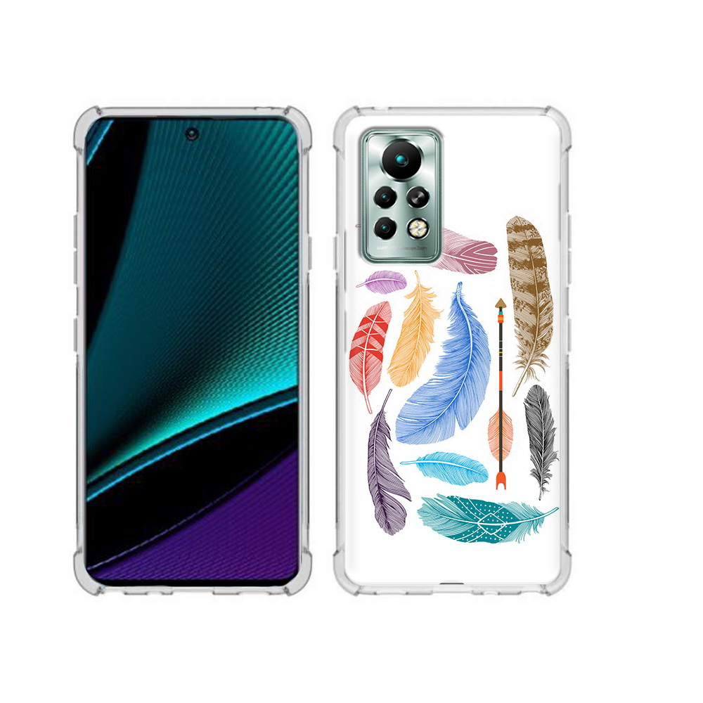 

Чехол MyPads Tocco для Infinix Note 11 Pro разноцветные перья, Прозрачный, Tocco