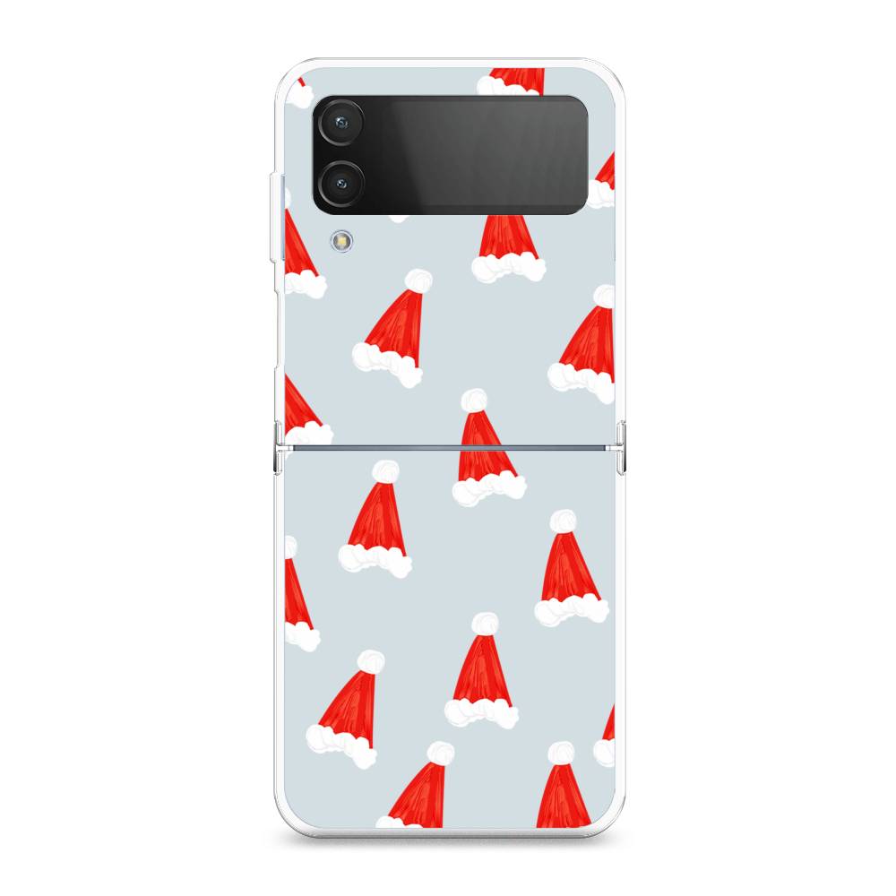 

Чехол на Samsung Galaxy Z Flip 4 "Новогодние шапочки", Белый;красный;серый, 2106650-5