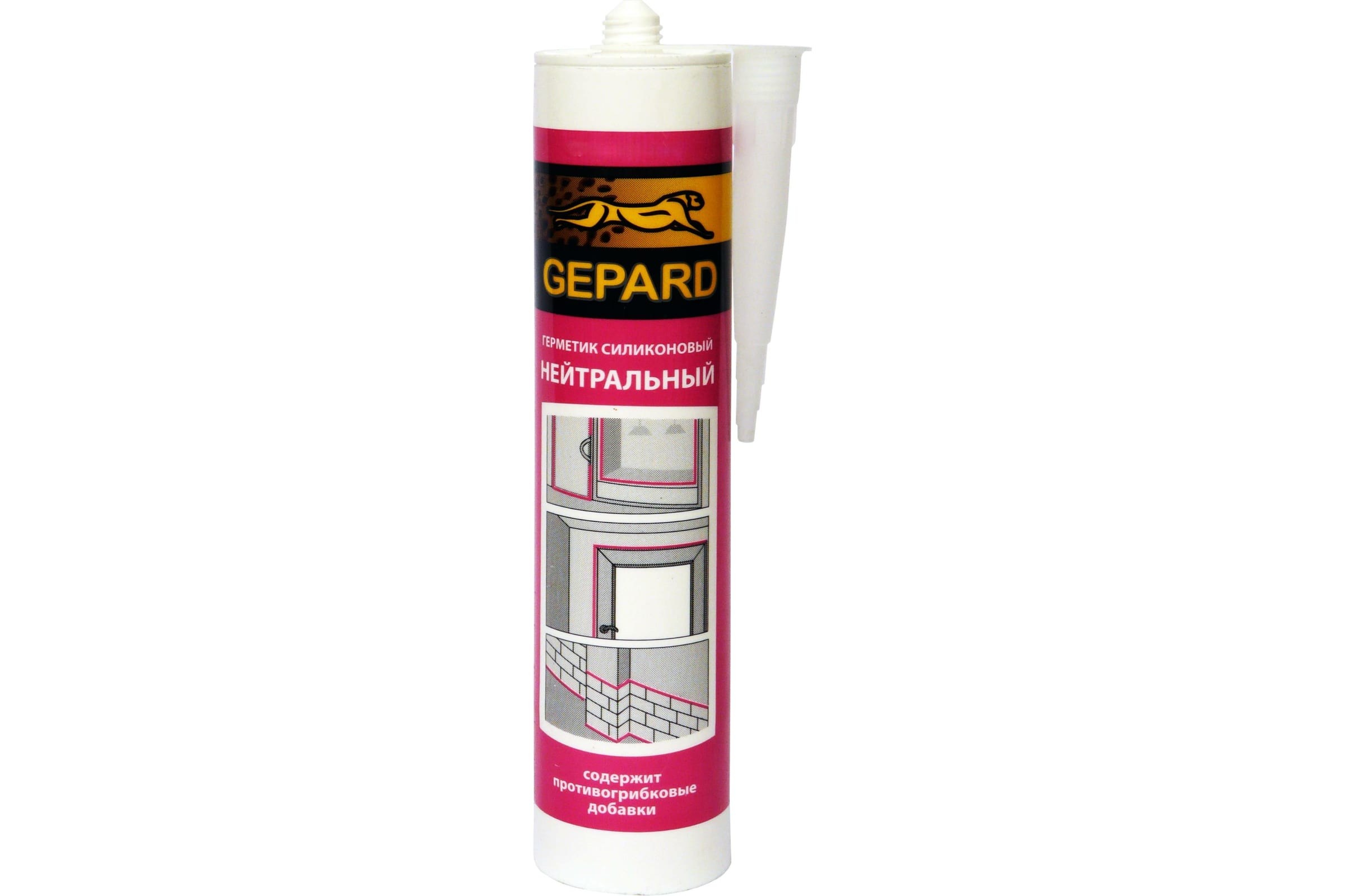 Gepard Герметик силиконовый нейтральный CSS 764 коричневый 280 мл. 0С-00010143