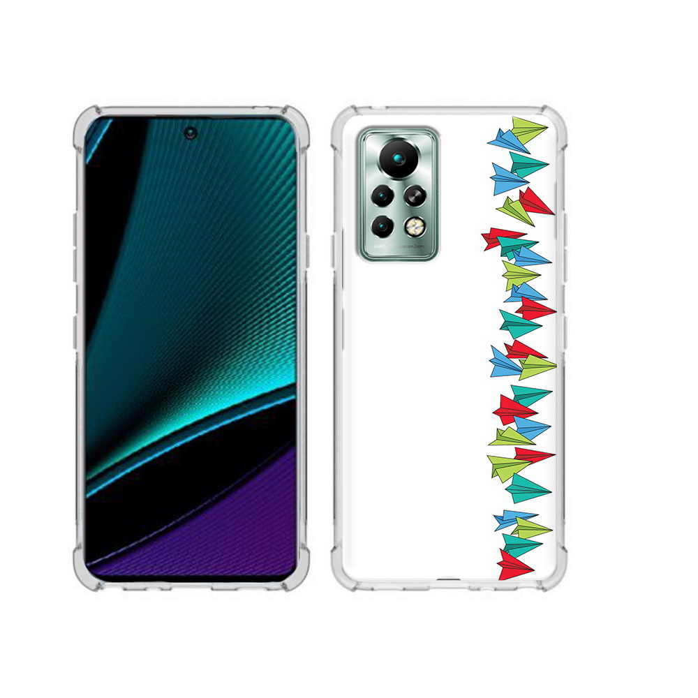 

Чехол MyPads Tocco для Infinix Note 11 Pro самолетики из листочков, Прозрачный, Tocco