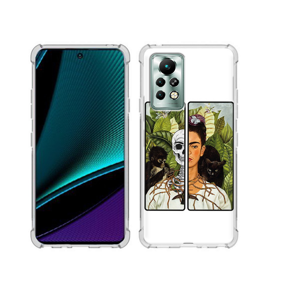 

Чехол MyPads Tocco для Infinix Note 11 Pro сдвоенная картинка девушка скелет, Прозрачный, Tocco