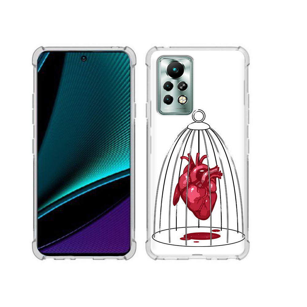 

Чехол MyPads Tocco для Infinix Note 11 Pro сердце в клетке, Прозрачный, Tocco