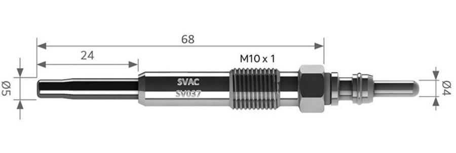 Свеча Накаливания Nissan Micra-Almera 1.5 Dci 1Шт SVAC SV037