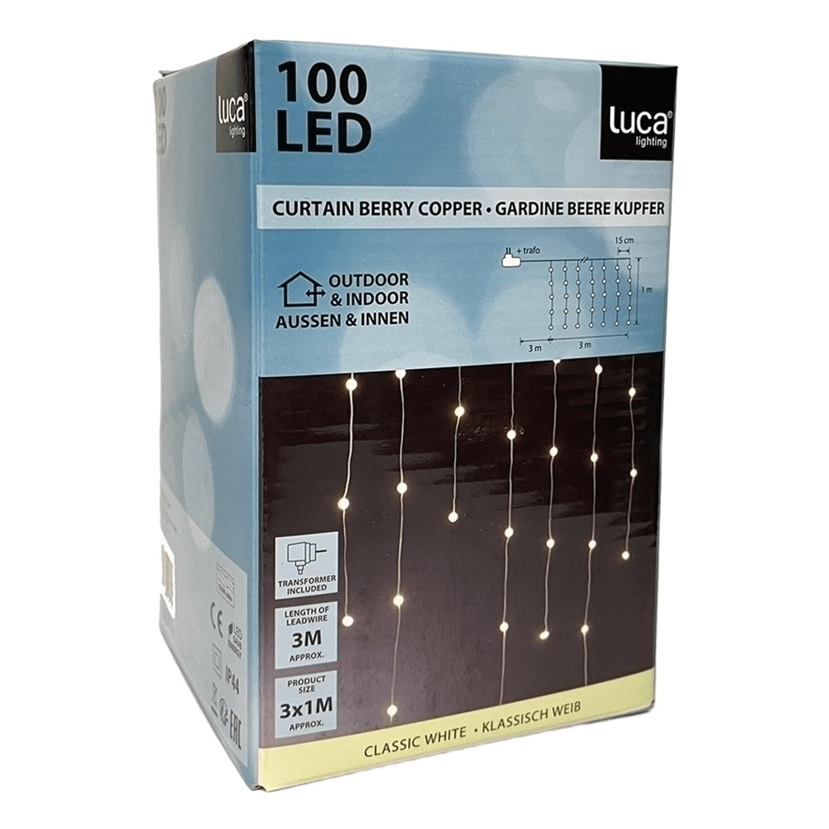 

Гирлянда занавес luka Lighting ягодки 3 х 1 м холодный белый 100 ламп