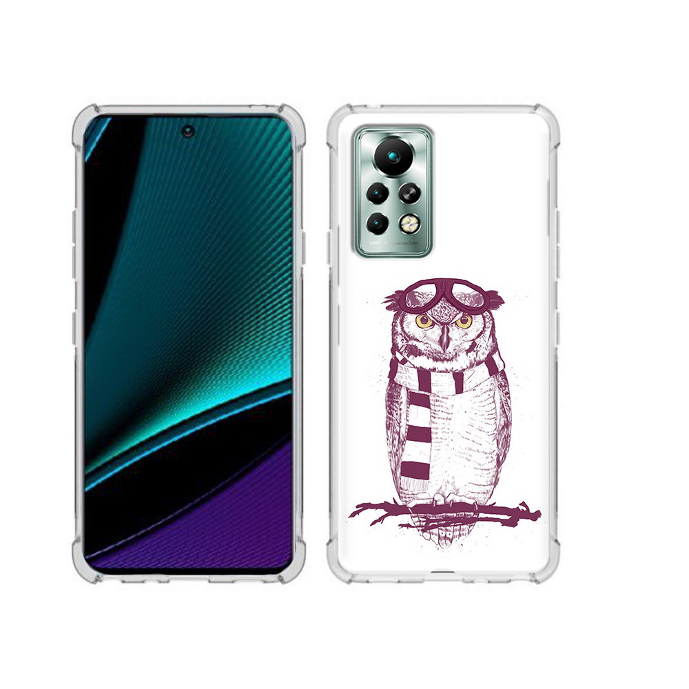 

Чехол MyPads Tocco для Infinix Note 11 Pro сова-летчик, Прозрачный, Tocco