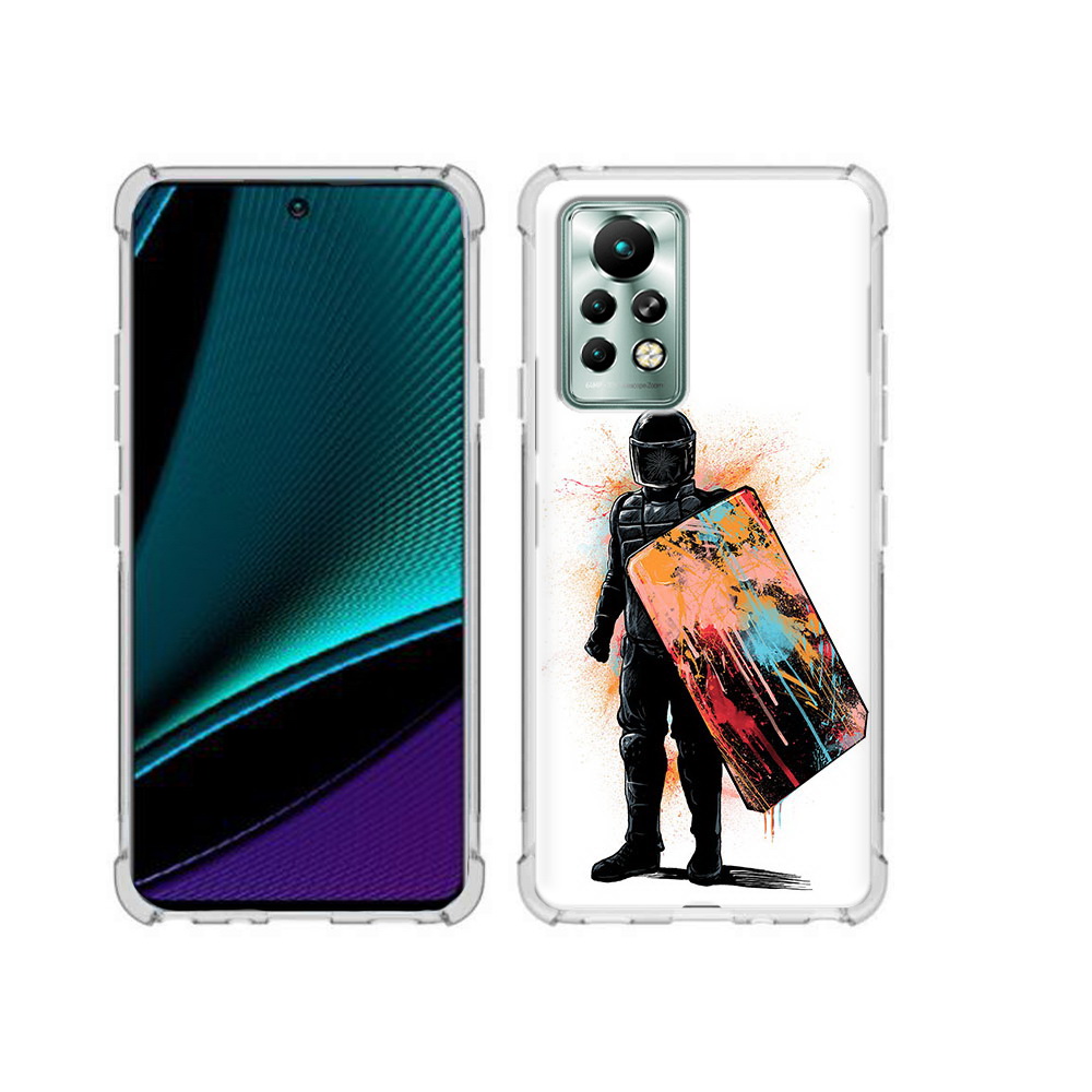 

Чехол MyPads Tocco для Infinix Note 11 Pro солдат с красочным щитом, Прозрачный, Tocco